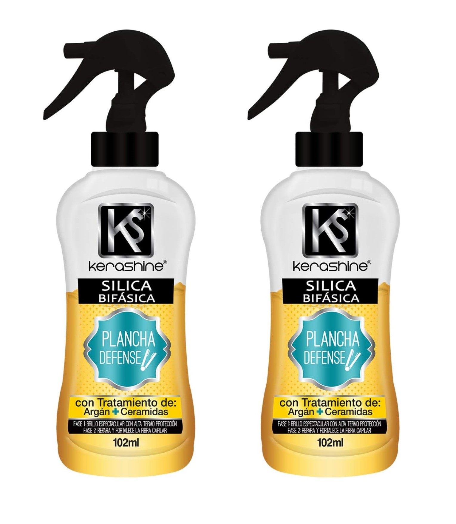 kerashine sílica bifasica plancha defense 102 ml c/u - 2 piezas