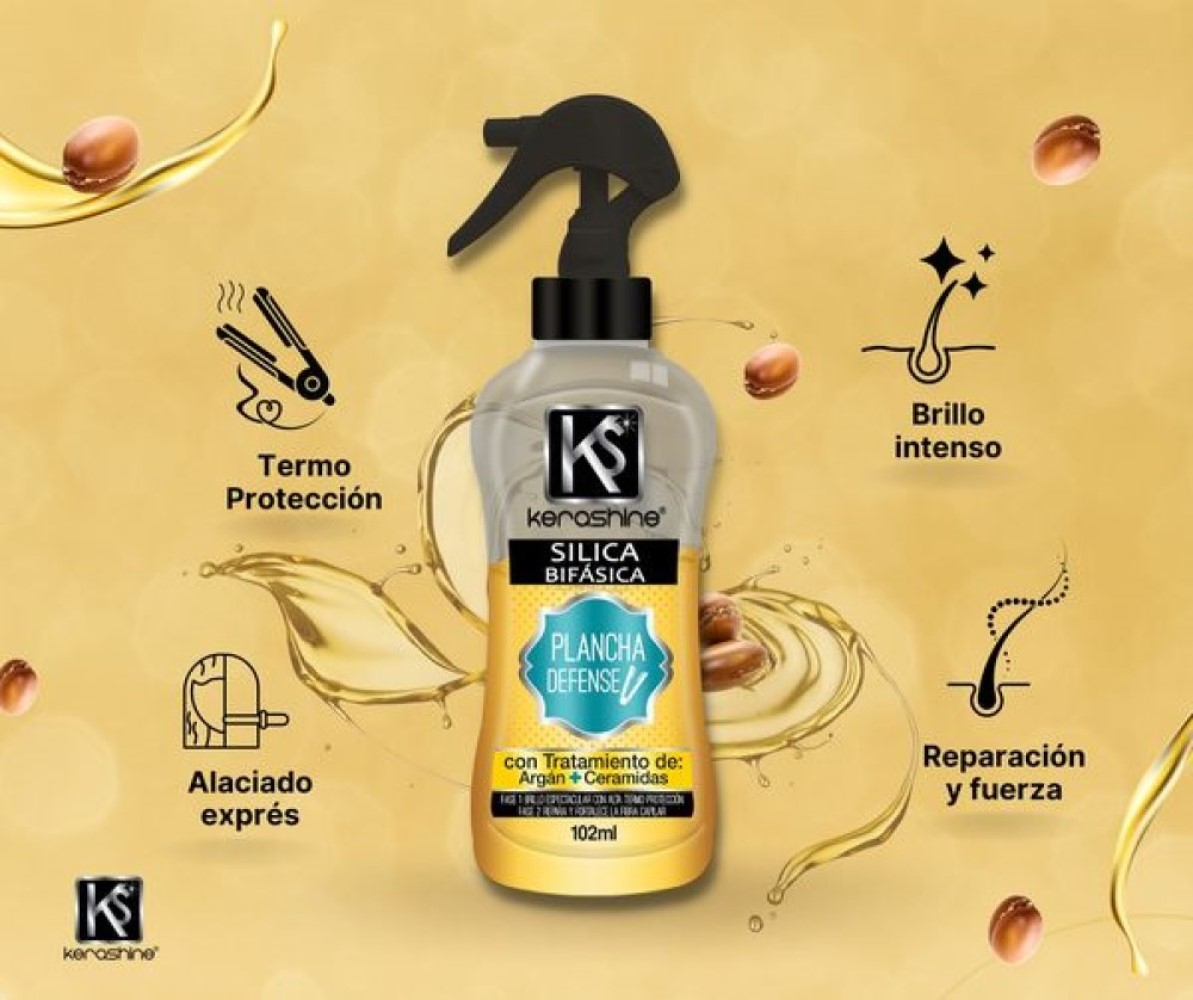 kerashine sílica bifasica plancha defense 102 ml c/u - 2 piezas