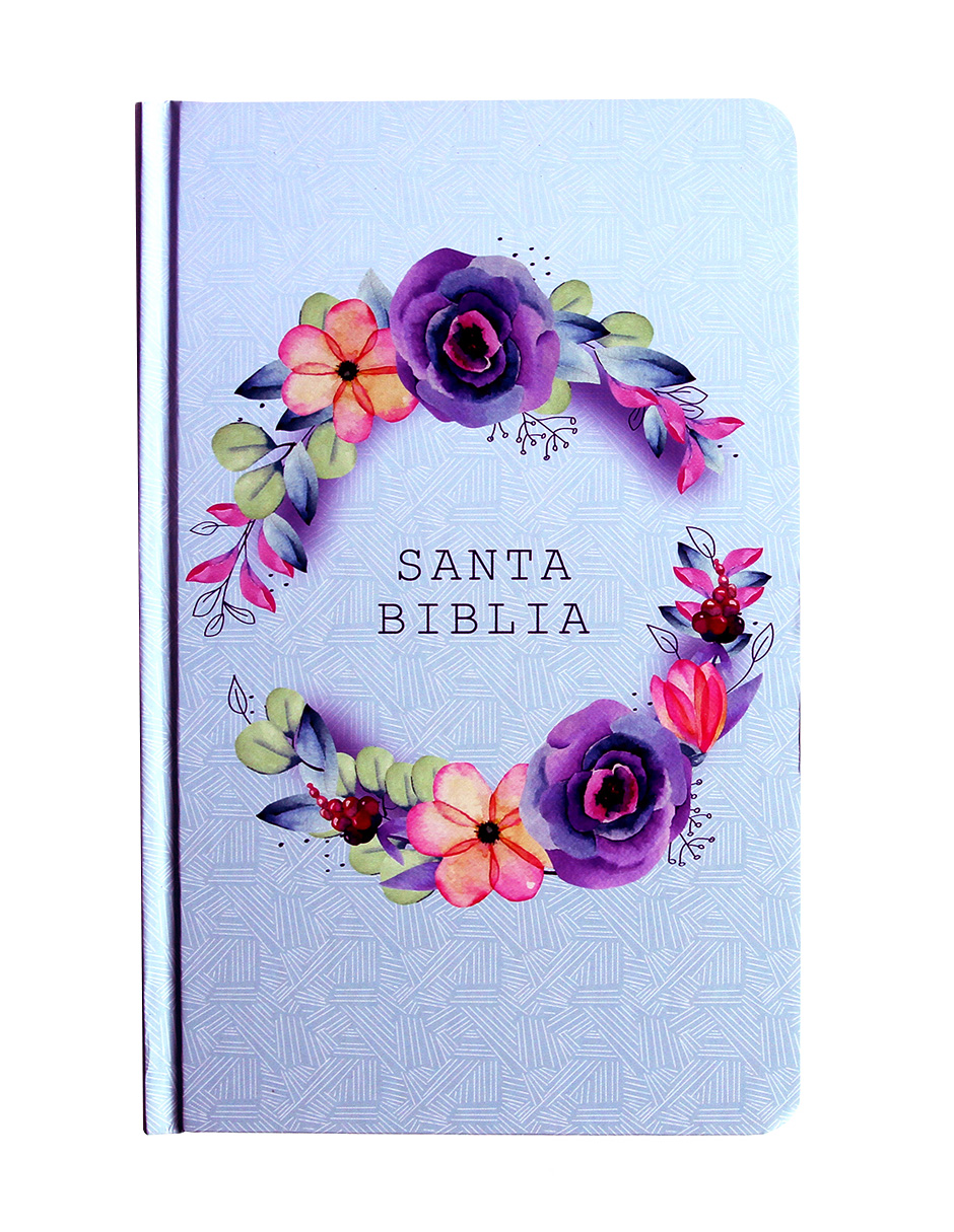 Biblia Reina Valera Color Azul con Flores