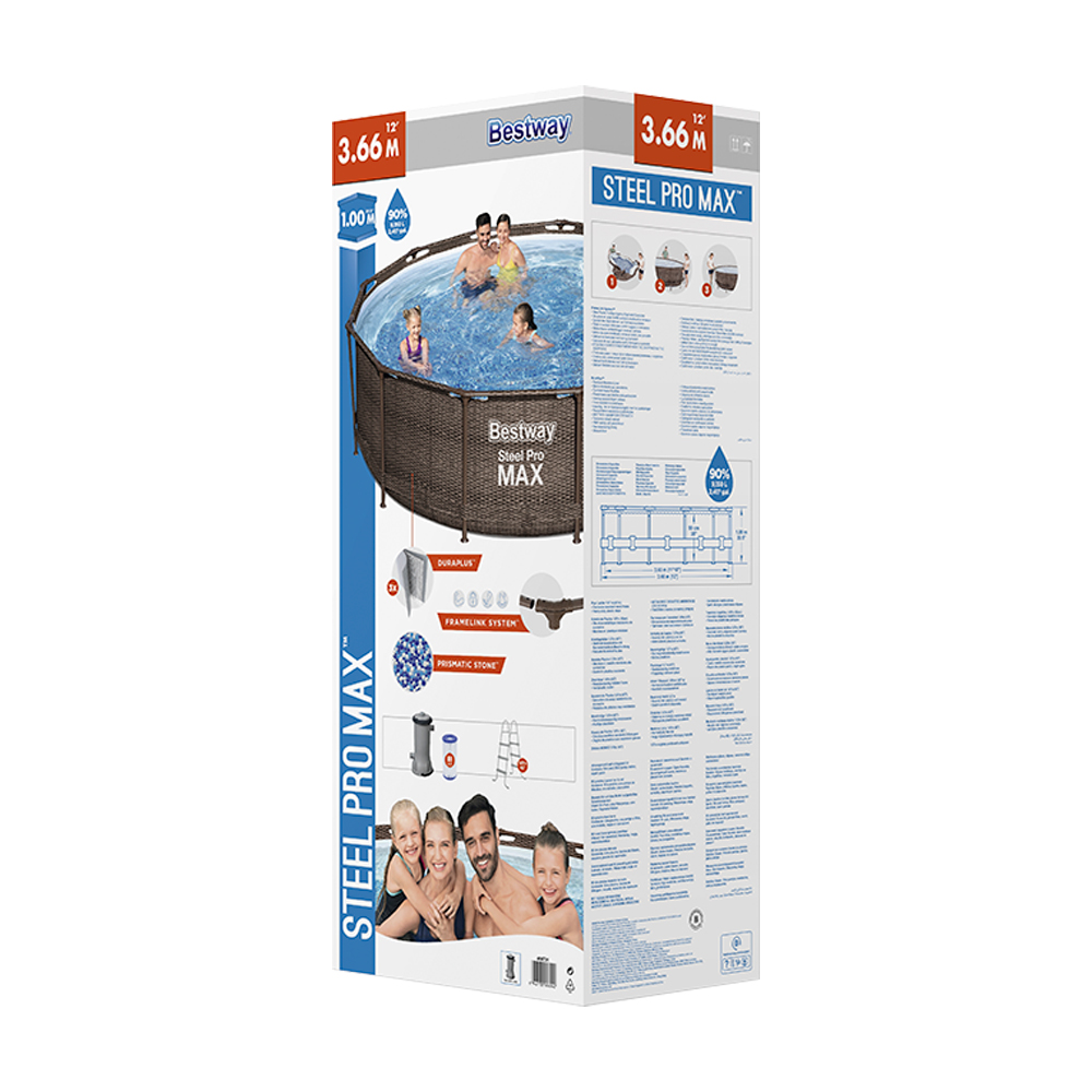 Alberca Estructural Redonda 3.66m Bestway Steel Pro Max