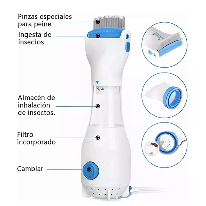 Maquina Aspiradora Mata Piojos Peine Elimina Liendres