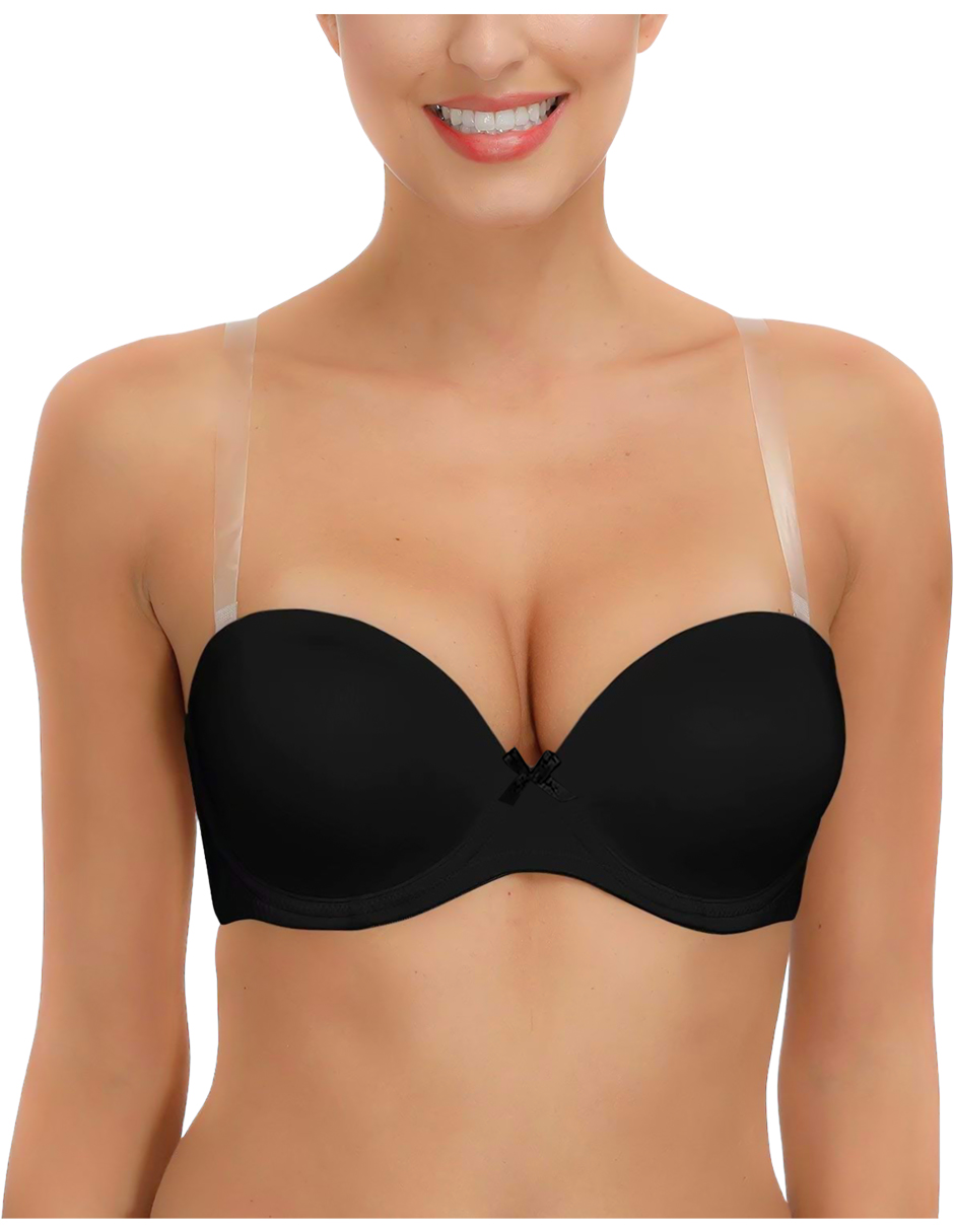 Paquete de 3 Brasier strapless con tirantes transparentes .