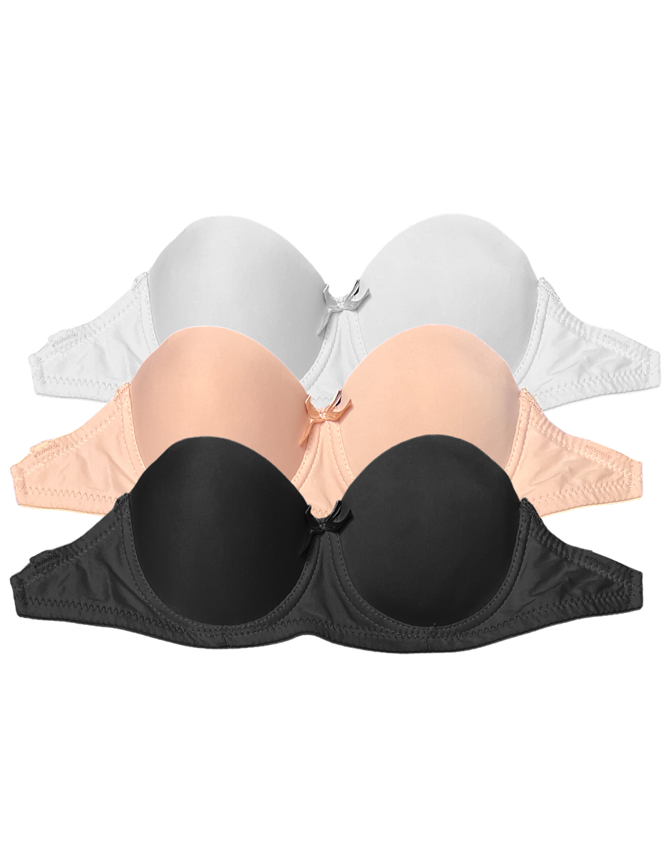 Paquete de 3 Brasier strapless con tirantes transparentes .