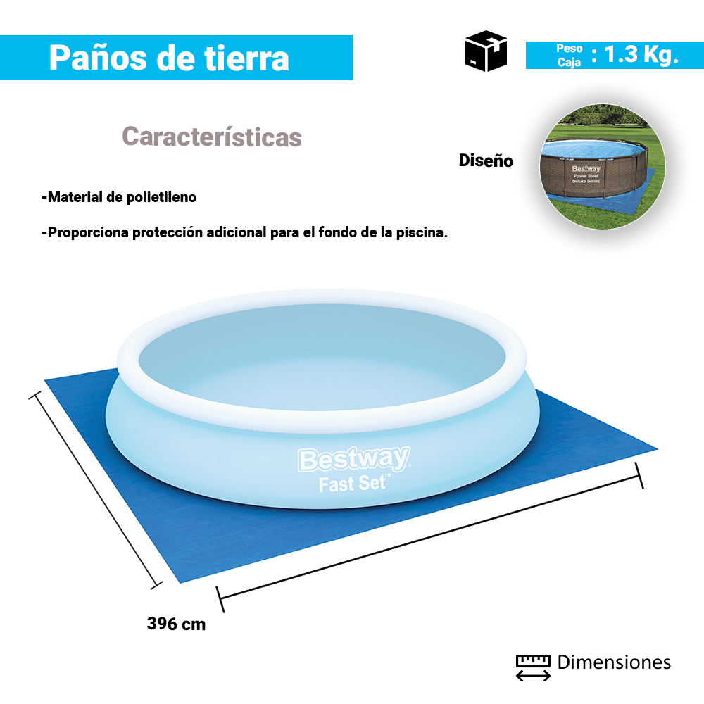 Tapete Protector Para Alberca Tapiz Inferior Bestway 58002