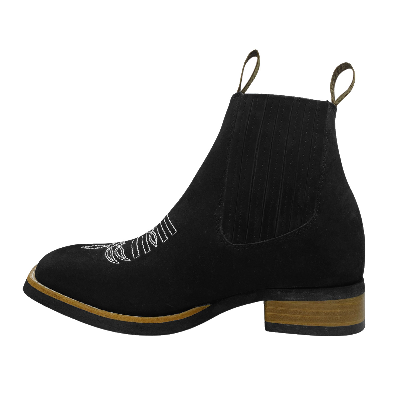 Bota Botín Vaqueras Piel Res Juvenil Rodeo Guerrero Negro