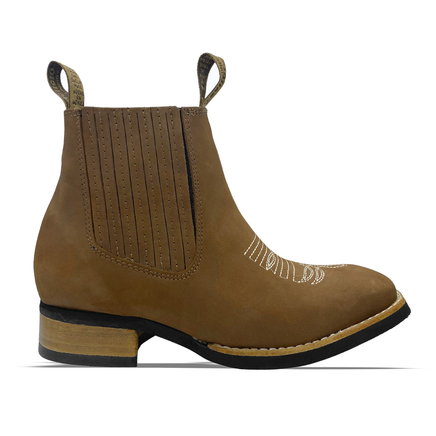 Bota Botín Vaqueras Piel Res Juvenil Rodeo Guerrero Oro