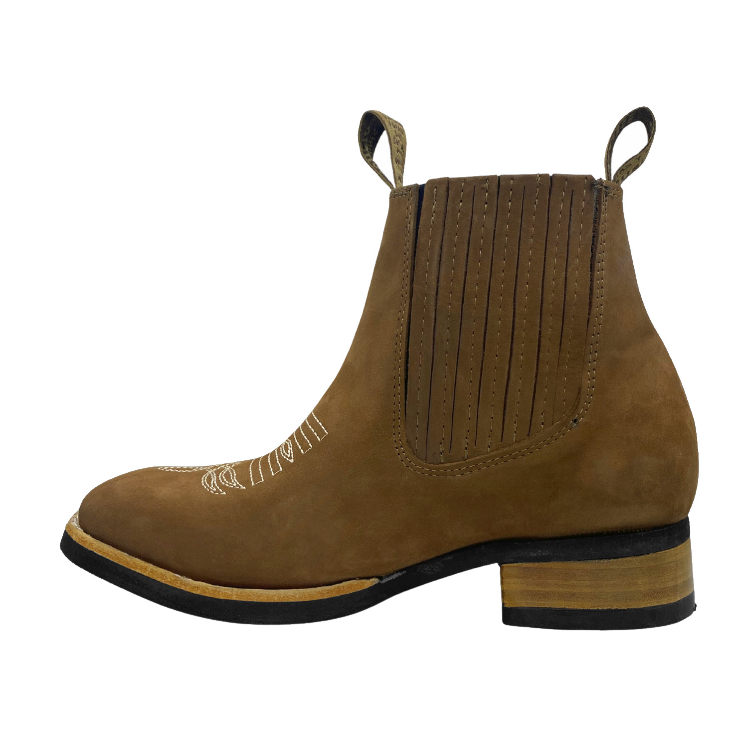 Bota Botín Vaqueras Piel Res Juvenil Rodeo Guerrero Oro