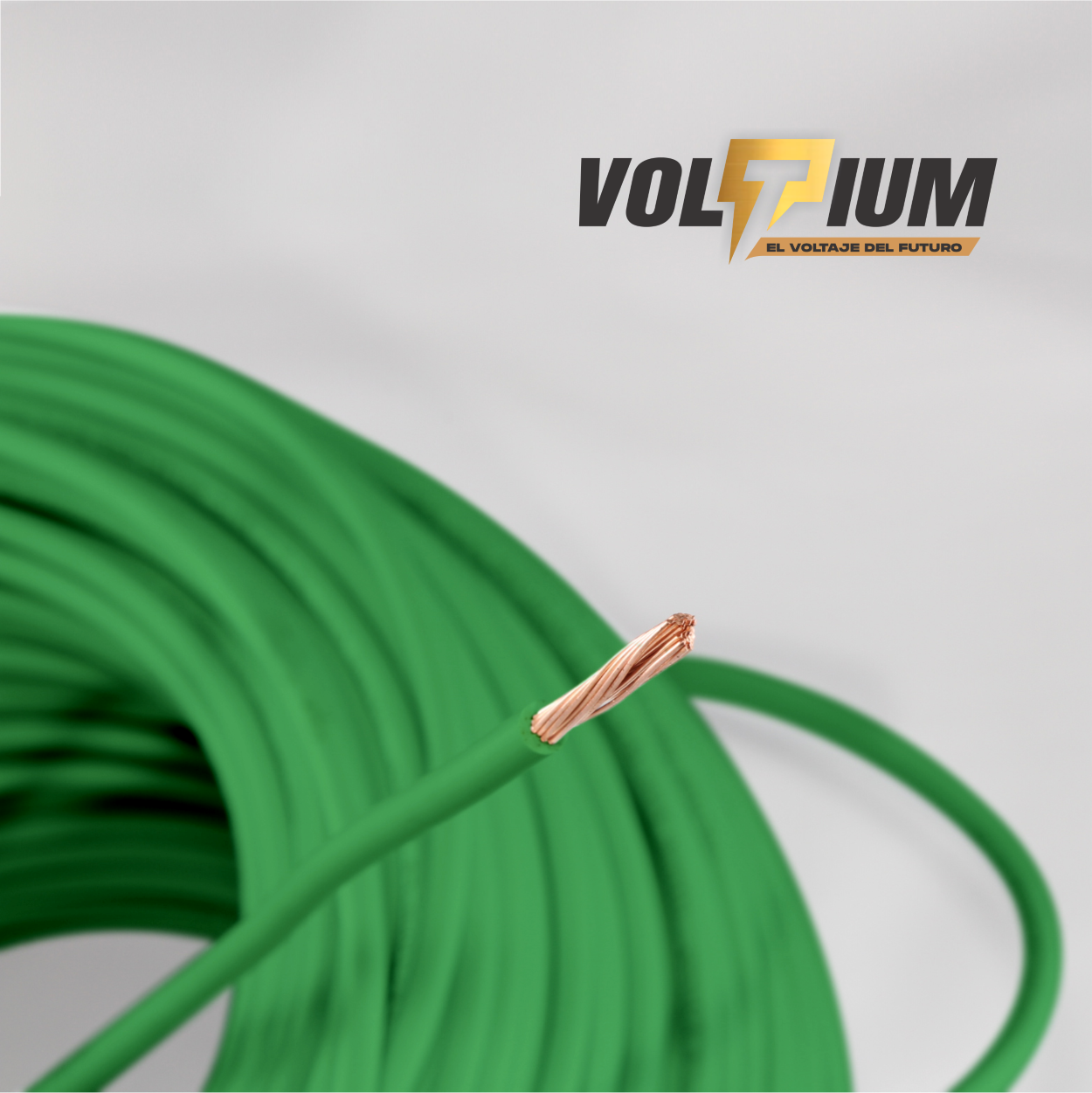 Cable Eléctrico Voltium Thw-ls / Thhw-ls, Calibre 8 Verde 100% Cobre 100m