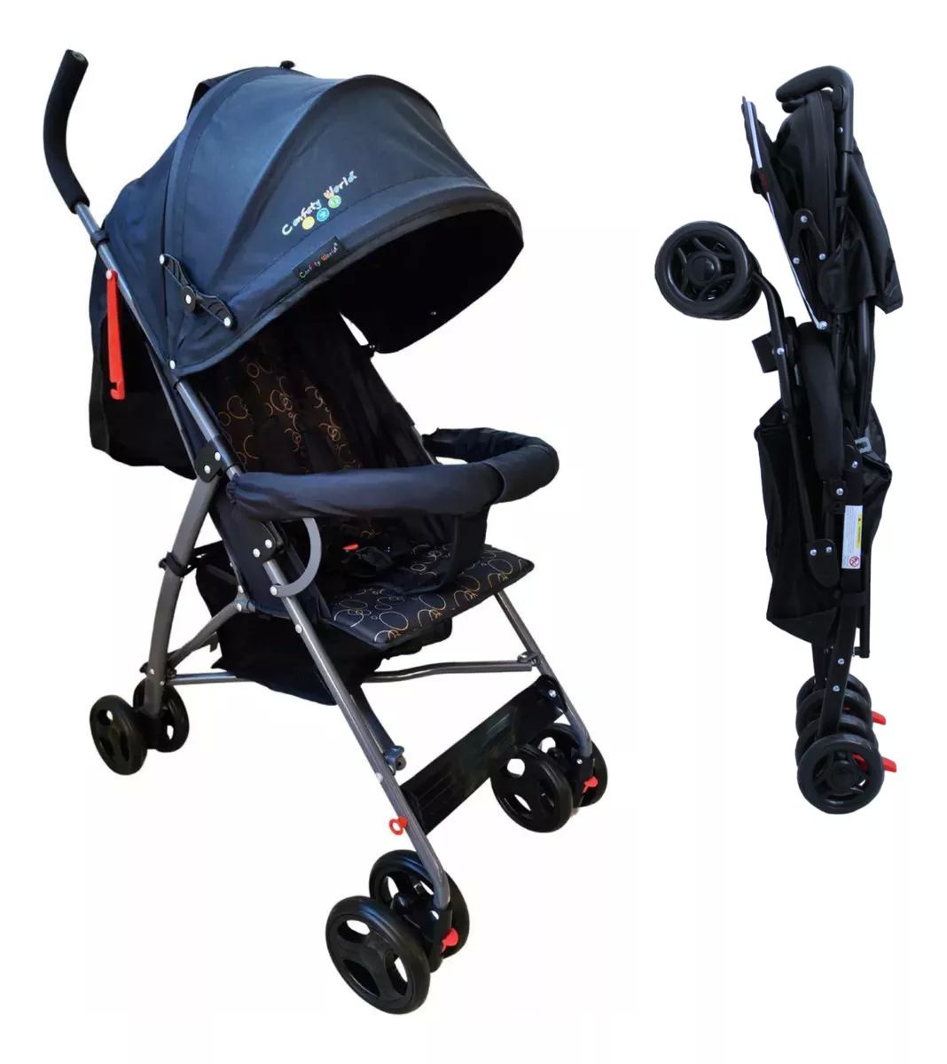 Carriola Para Bebés Plegable Tipo Bastón Confety Zoé - Negro