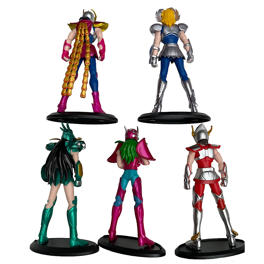 Kit de 5 Figuras Caballeros de Bronce Seiya Hyoga Shiryu Ikki Shun Caballeros Del Zodiaco