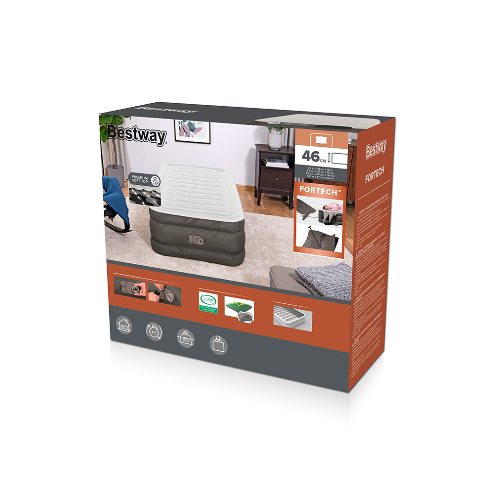 Colchón Inflable Individual Twin Bomba Integrada Bestway