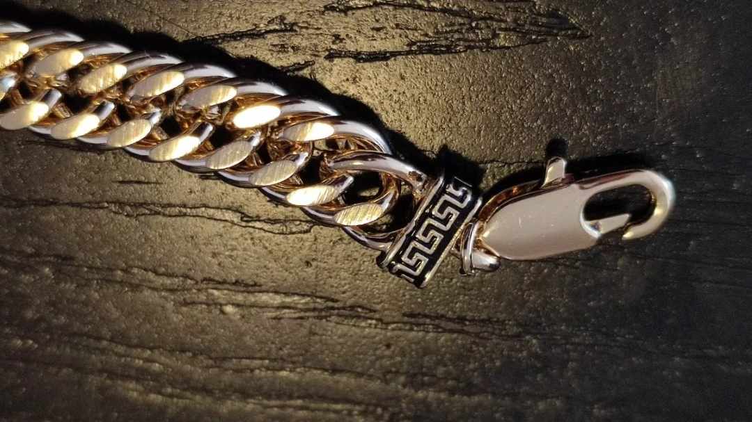 Esclava/Pulsera San Judas Tadeo de oro laminado de 18 kilates, medalla redonda