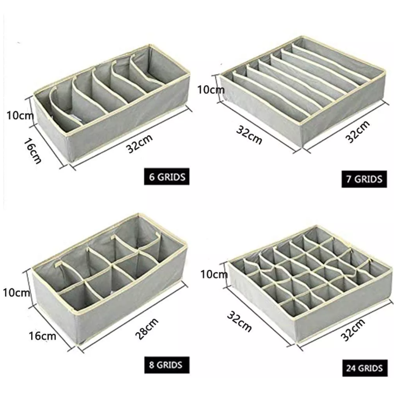 4 Set Plegable Caja Almacenamiento Ropa Interior Organizador
