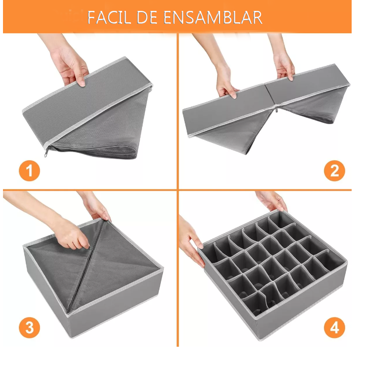 4 Set Plegable Caja Almacenamiento Ropa Interior Organizador