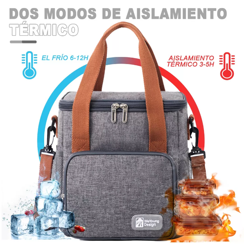 Lonchera Térmica De Gran Capacidad Con Correas hombro