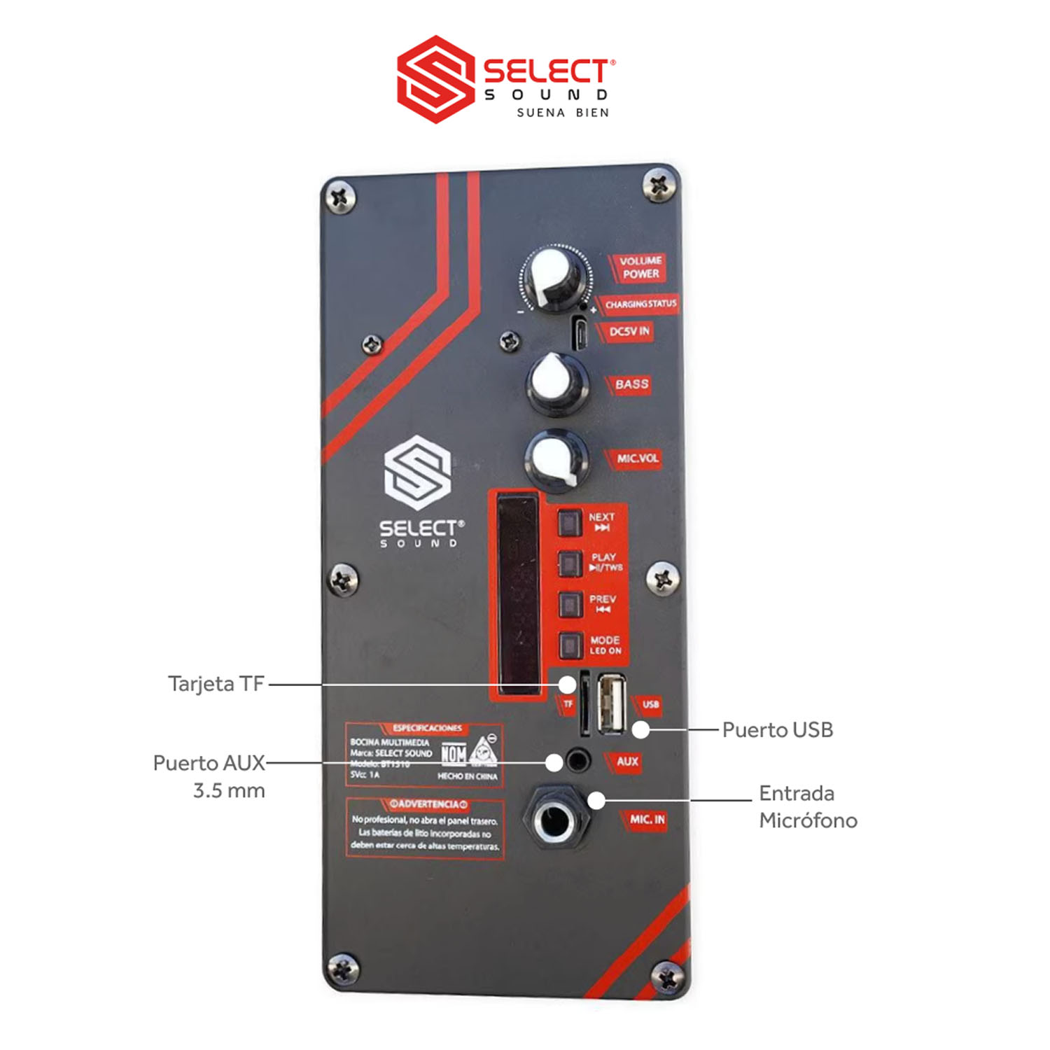 Bafle 15 Pulgadas Eros Select Sound BT1510 con TWS Bluetooth