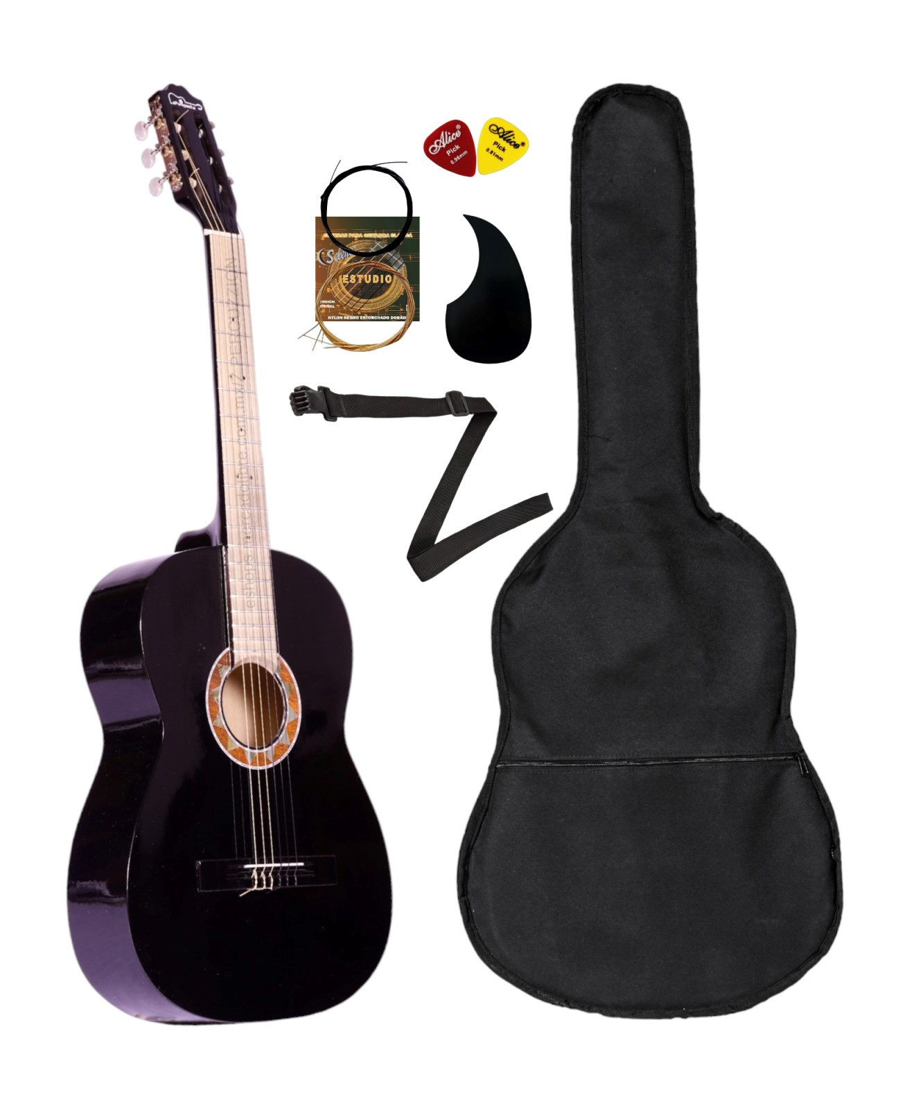 Guitarra - Clasica De Madera + Funda Y Accesorios