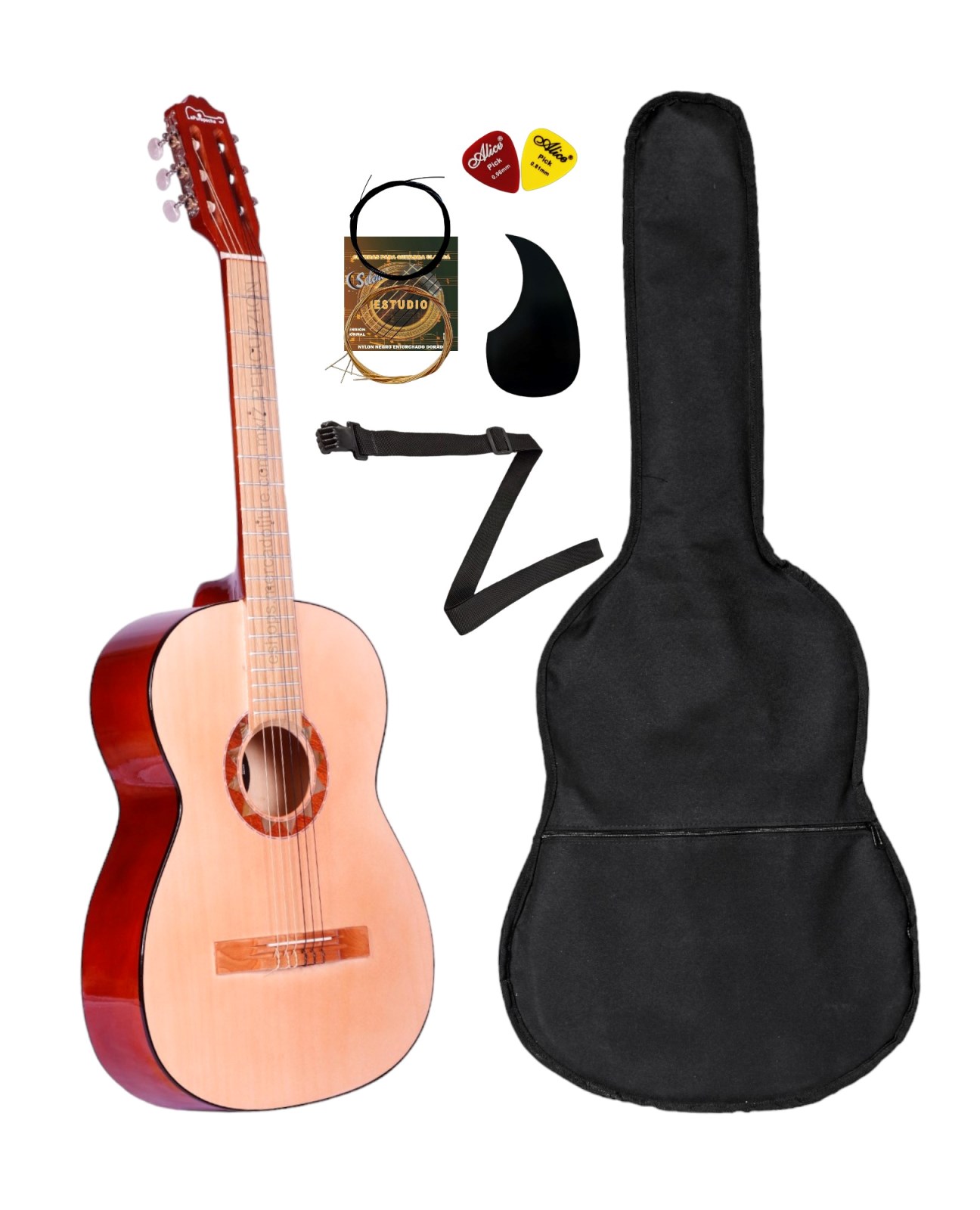 Guitarra - Clasica De Madera + Funda Y Accesorios
