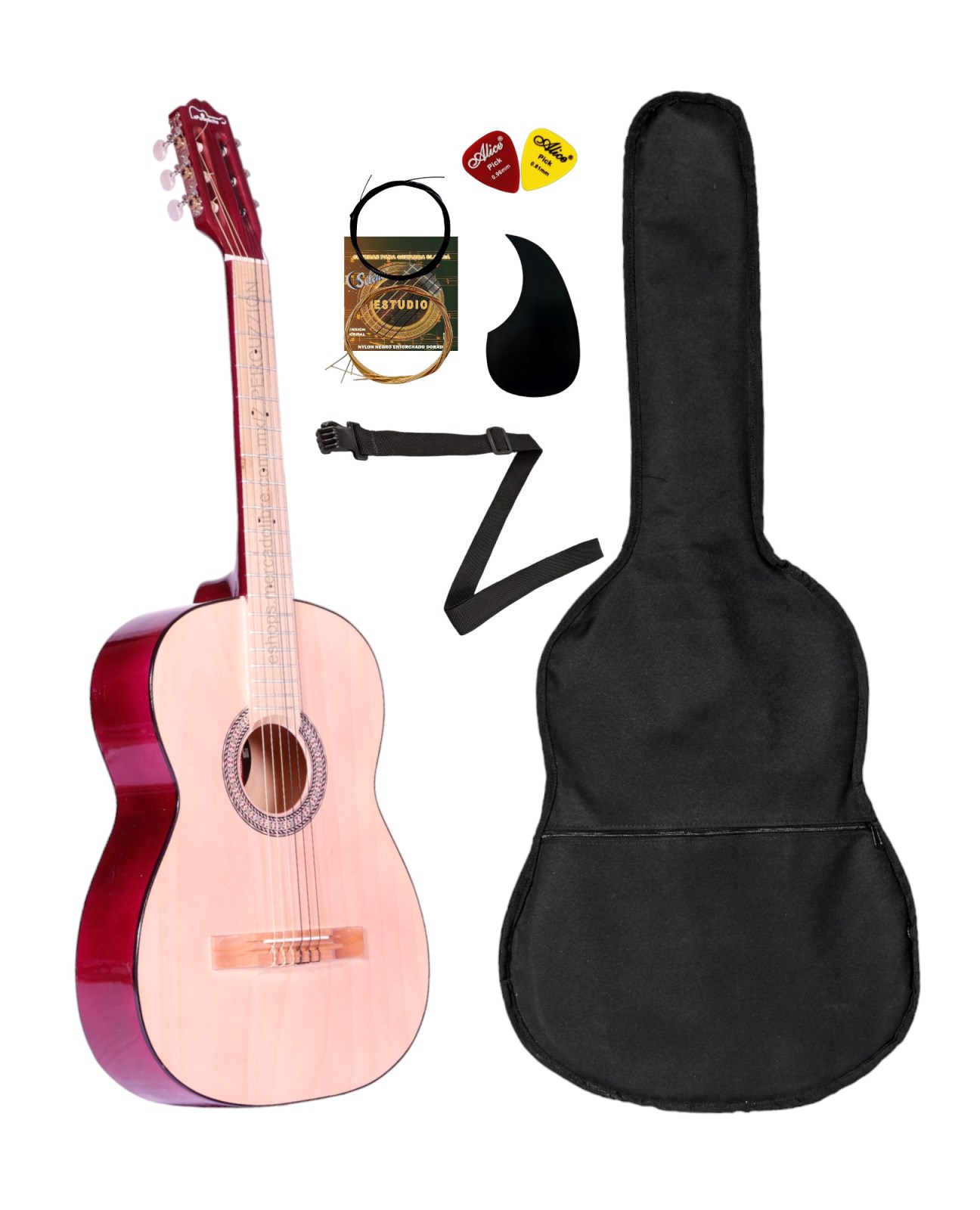Guitarra - Clasica De Madera + Funda Y Accesorios