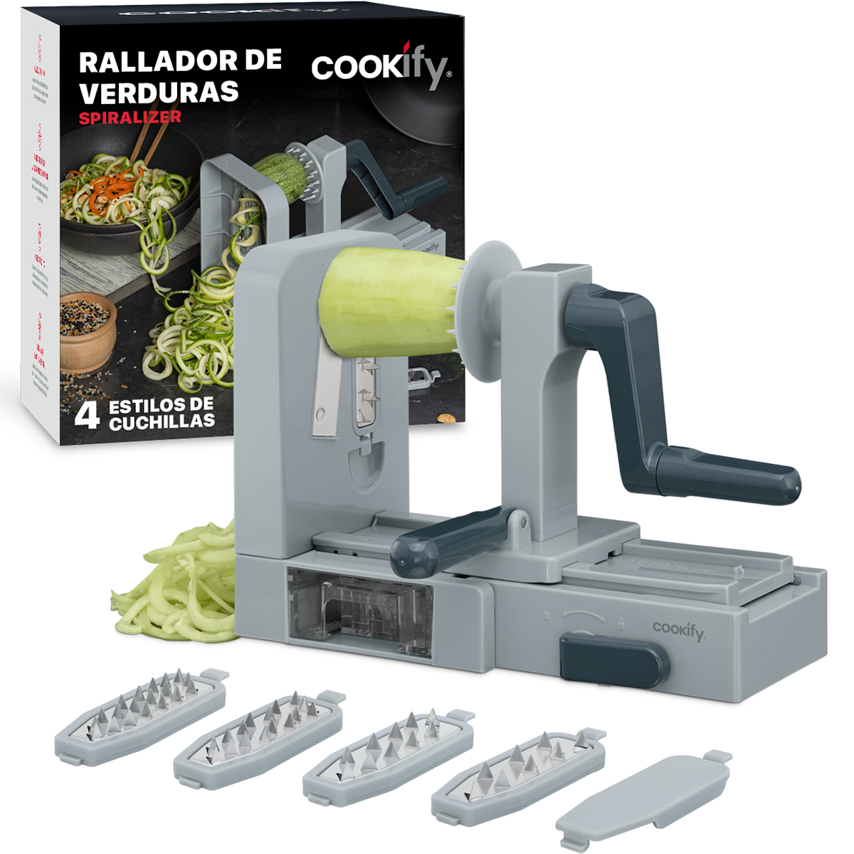 Rallador Para Verduras En Espiral Cortador Espiralizador De Cookify