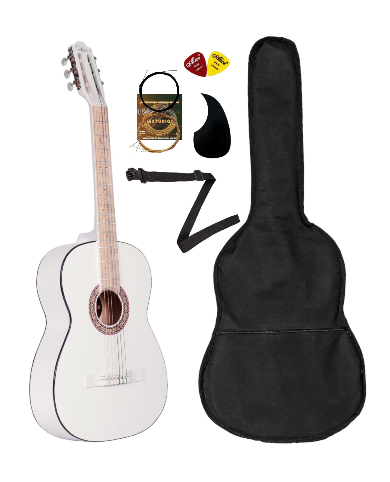 Guitarra - Clasica De Madera + Funda Y Accesorios