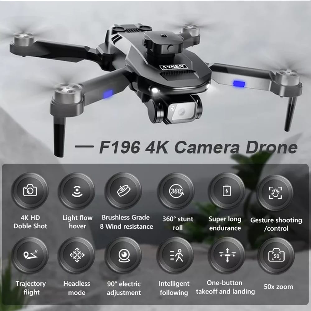 Axnen F196 Drone Sin Escobillas Con 4k Cámara Dual 2baterías