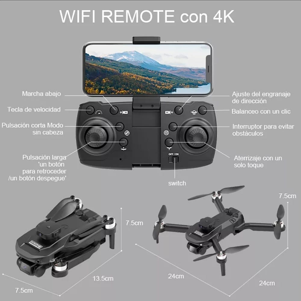 Axnen F196 Drone Sin Escobillas Con 4k Cámara Dual 2baterías
