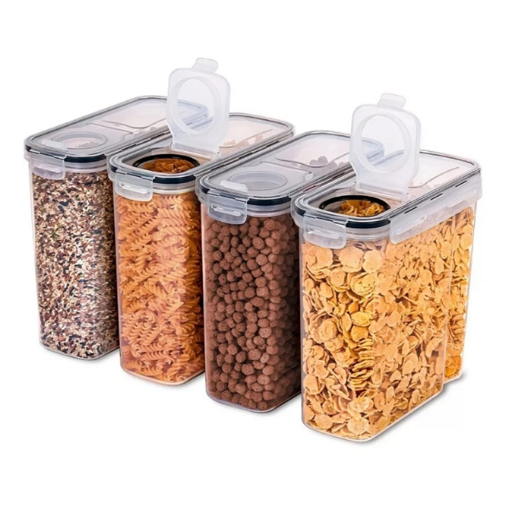 4 Contenedores Herméticos Cereal Multifunción Topper 2.5 L