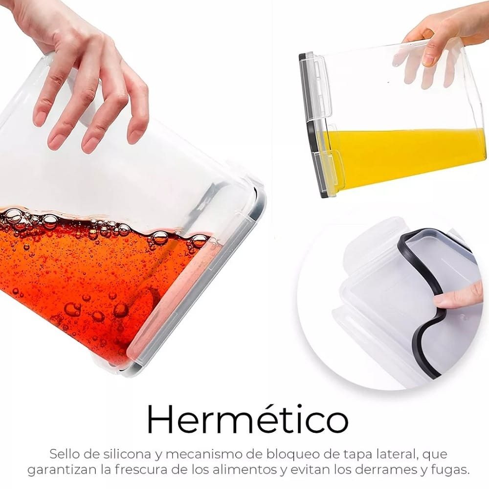 4 Contenedores Herméticos Cereal Multifunción Topper 2.5 L