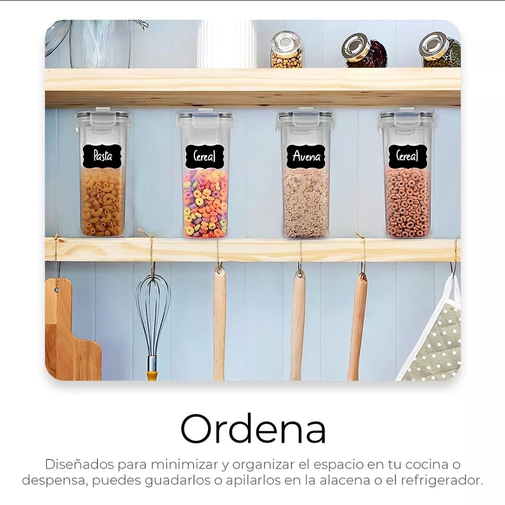 4 Contenedores Herméticos Cereal Multifunción Topper 2.5 L