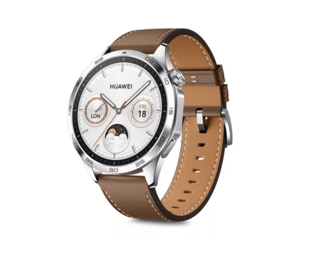 Smartwatch Huawei Watch Gt 4 46mm Plateado Correa Café