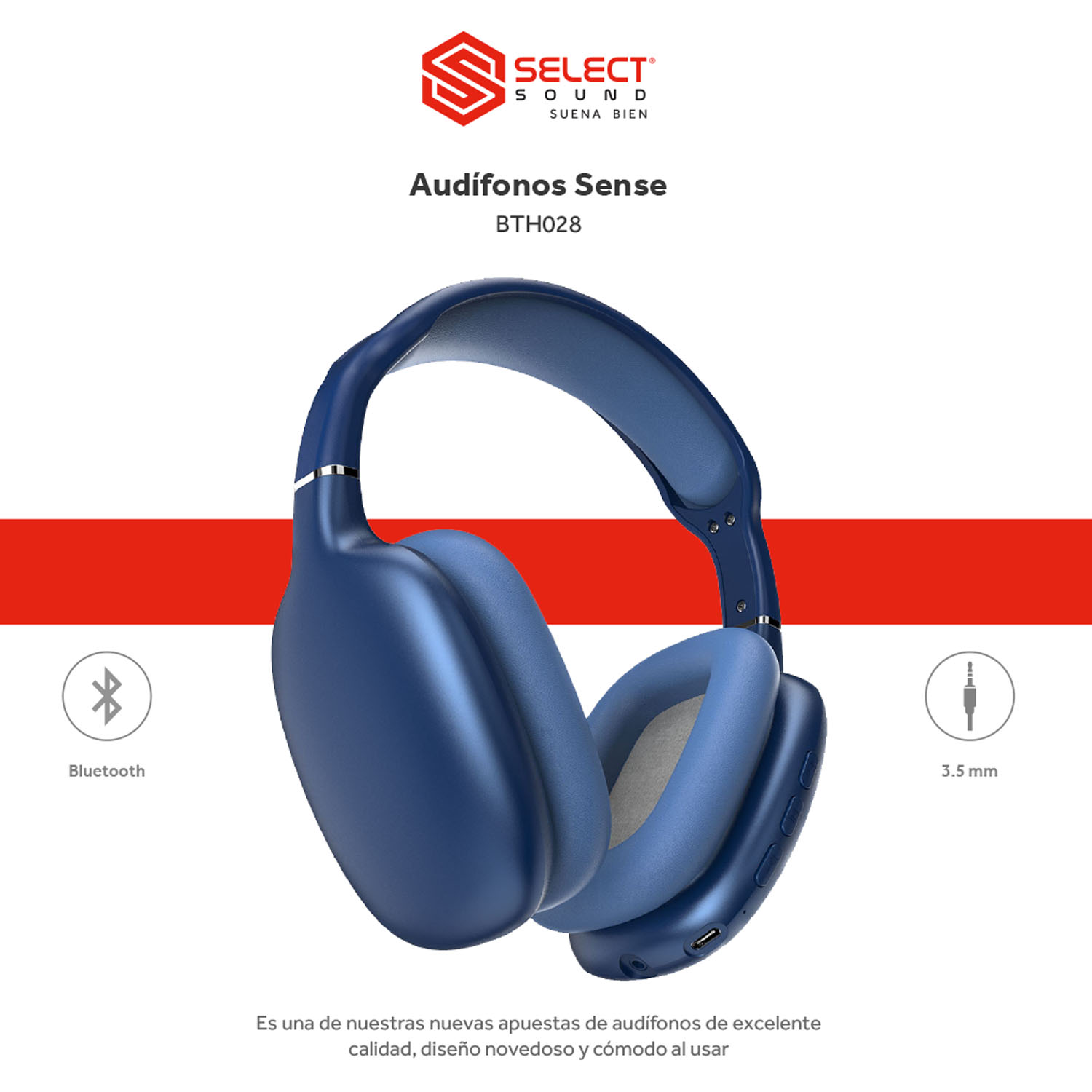 Audífonos Inalámbricos Bluetooth Cancelación De Ruido Select Sound Sense BTH028