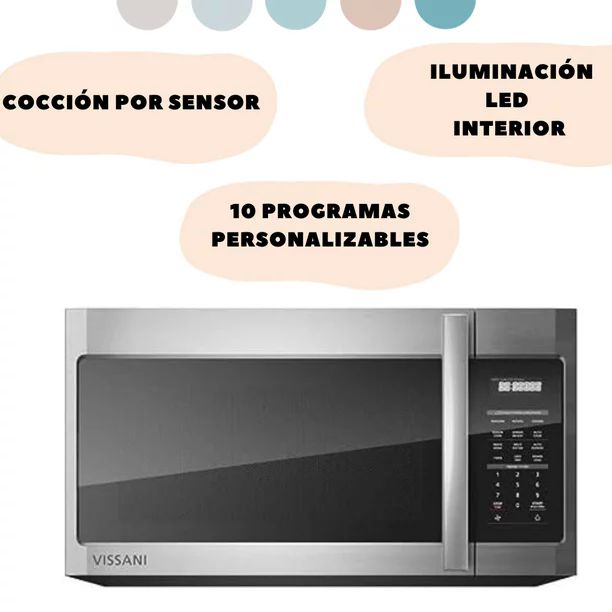 Horno de Microondas con función de campana extractora 1,7 pies cúbicos VISSANI EM044K6CE REACONDICIONADO