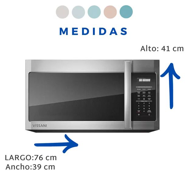 Horno de Microondas con función de campana extractora 1,7 pies cúbicos VISSANI EM044K6CE REACONDICIONADO