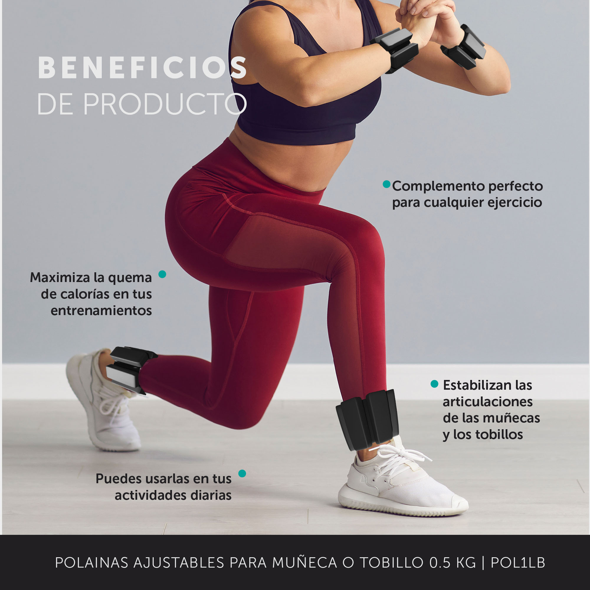 Set de 2 Polainas 1/2 LB C/U Para Muñeca y/o Tobillo Ayara POL1LB