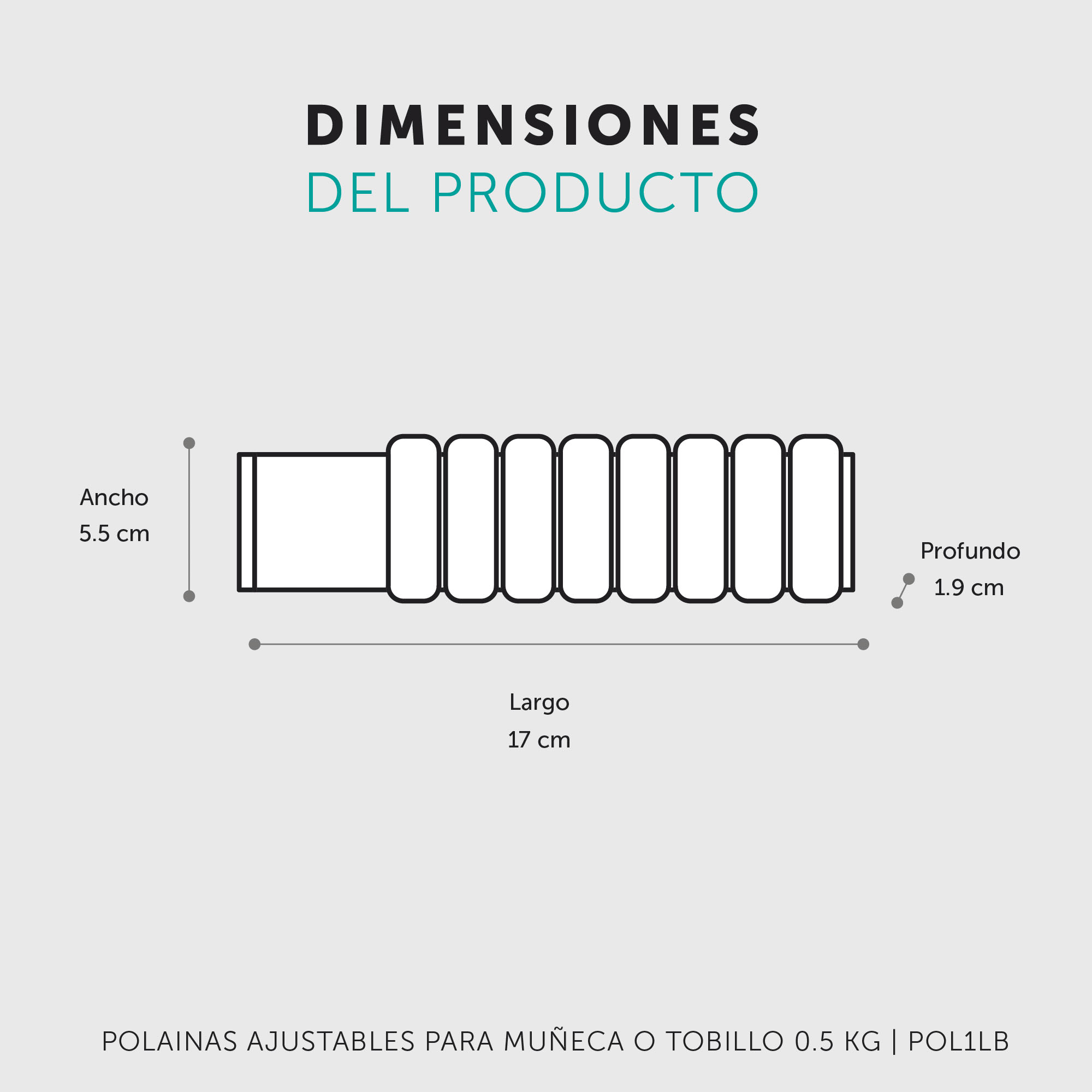 Set de 2 Polainas 1/2 LB C/U Para Muñeca y/o Tobillo Ayara POL1LB