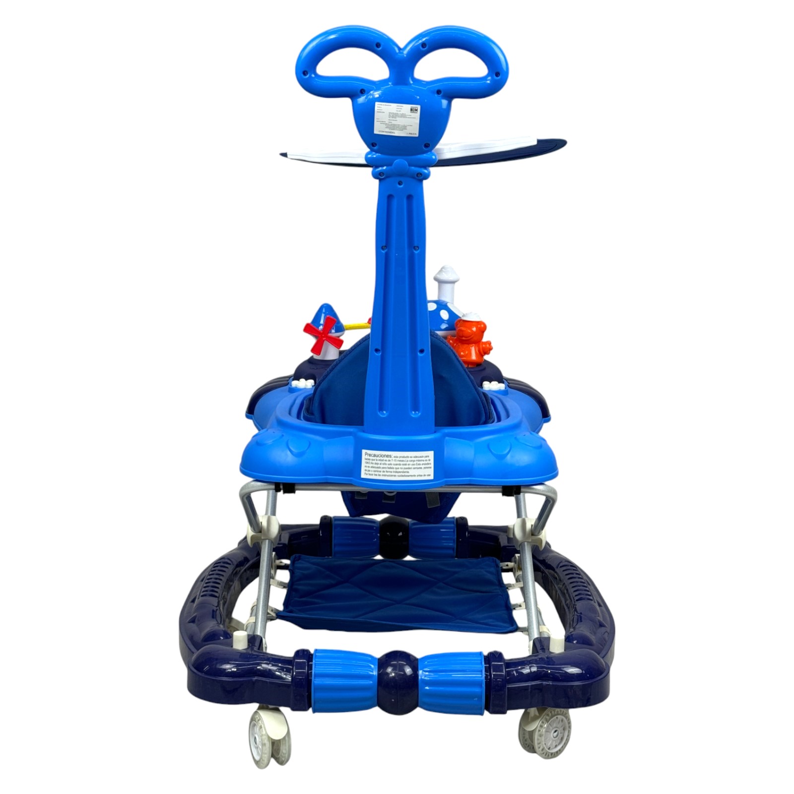 Andadera para Bebe Caminadora Plegable 3en1 Juguetero Musical Mecedora Hongo  - Azul.