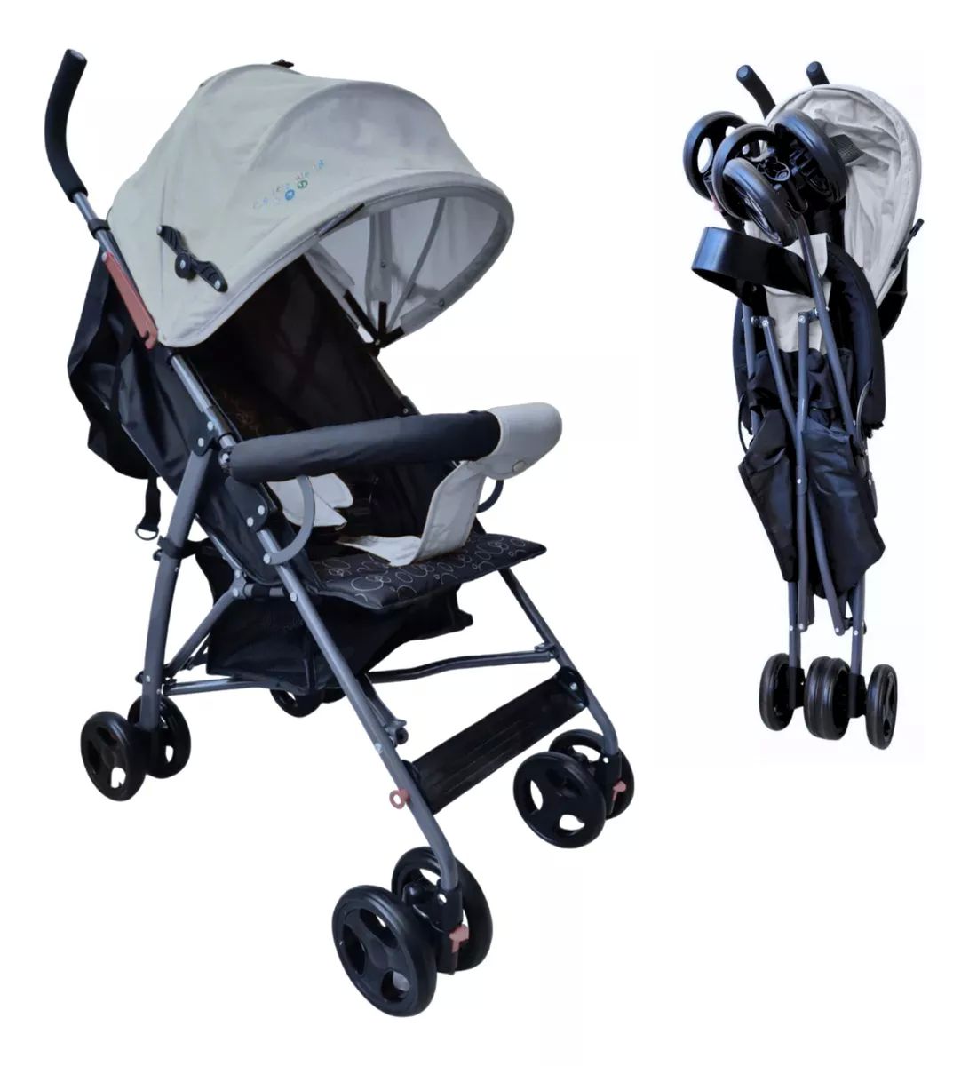 Carriola Para Bebés Plegable Tipo Bastón Confety Zoé - Gris