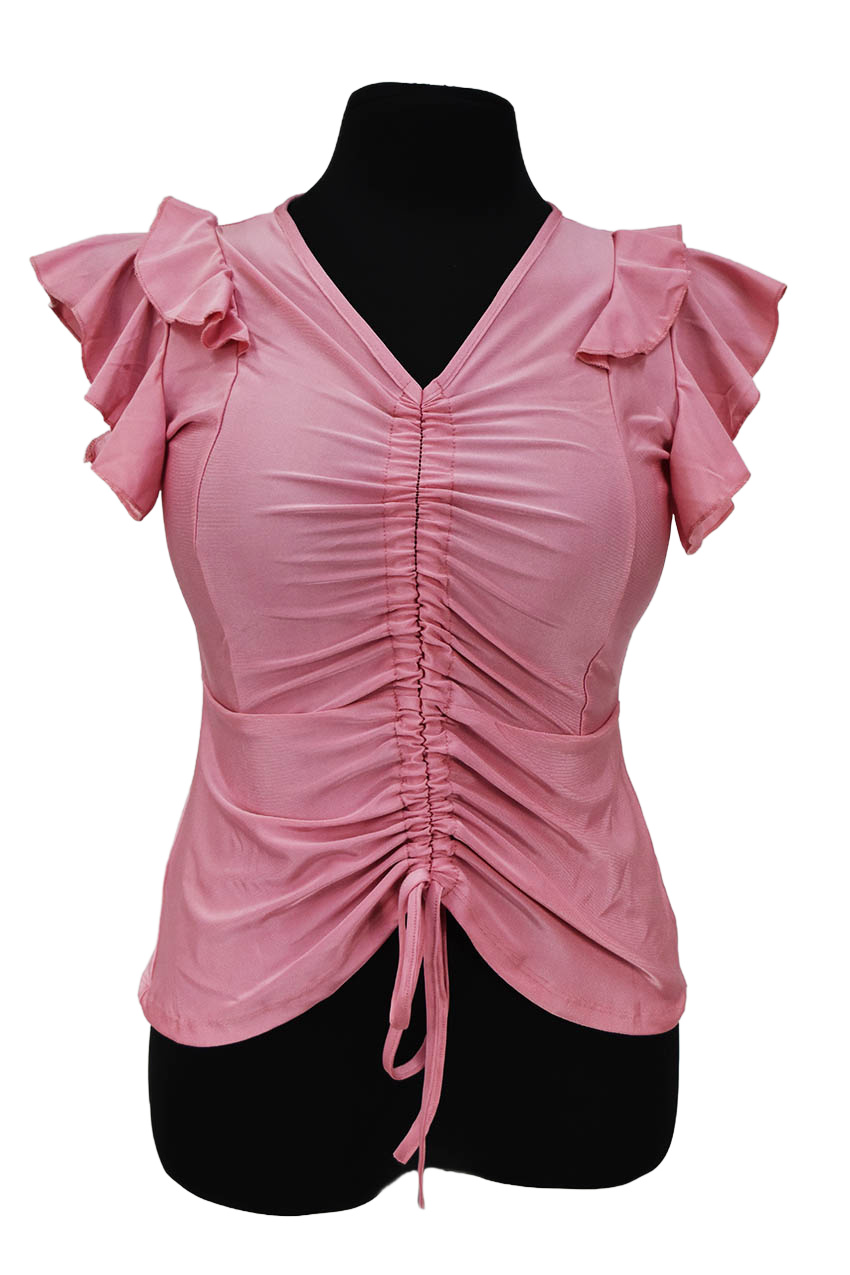 Blusa con jareta Roman Fashion /Tallas Extras, 1779 (Rosa) 