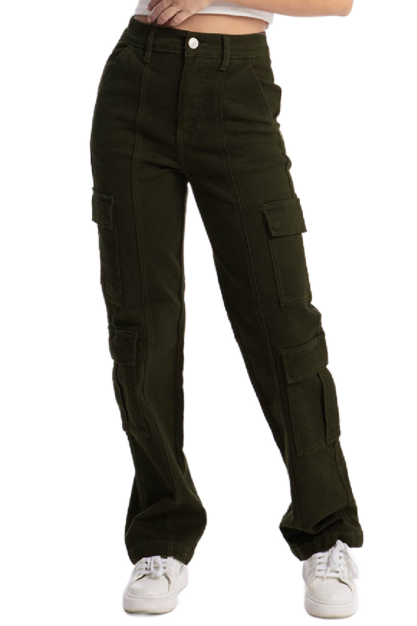 Jeans cargo Wide Leg Balam / Juvenil, 6516 (Verde militar) 