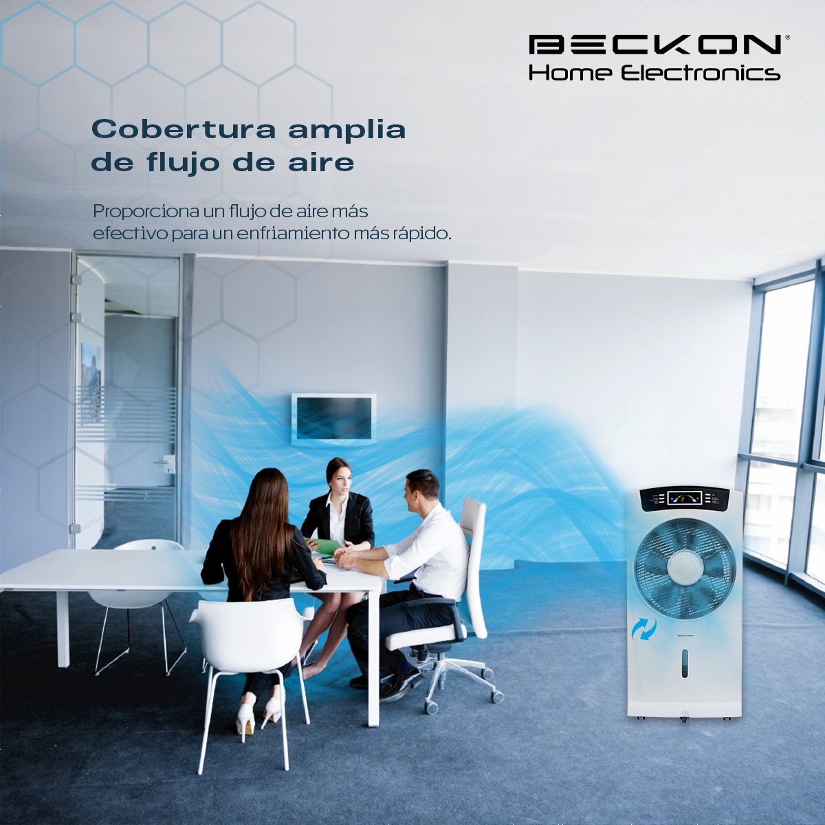 Ventilador hogar Humidificador misting fan Rociador Nebulizador Brisa Agua 80cm Ionizador Purificador de aire Silencioso con Control remoto Beckon