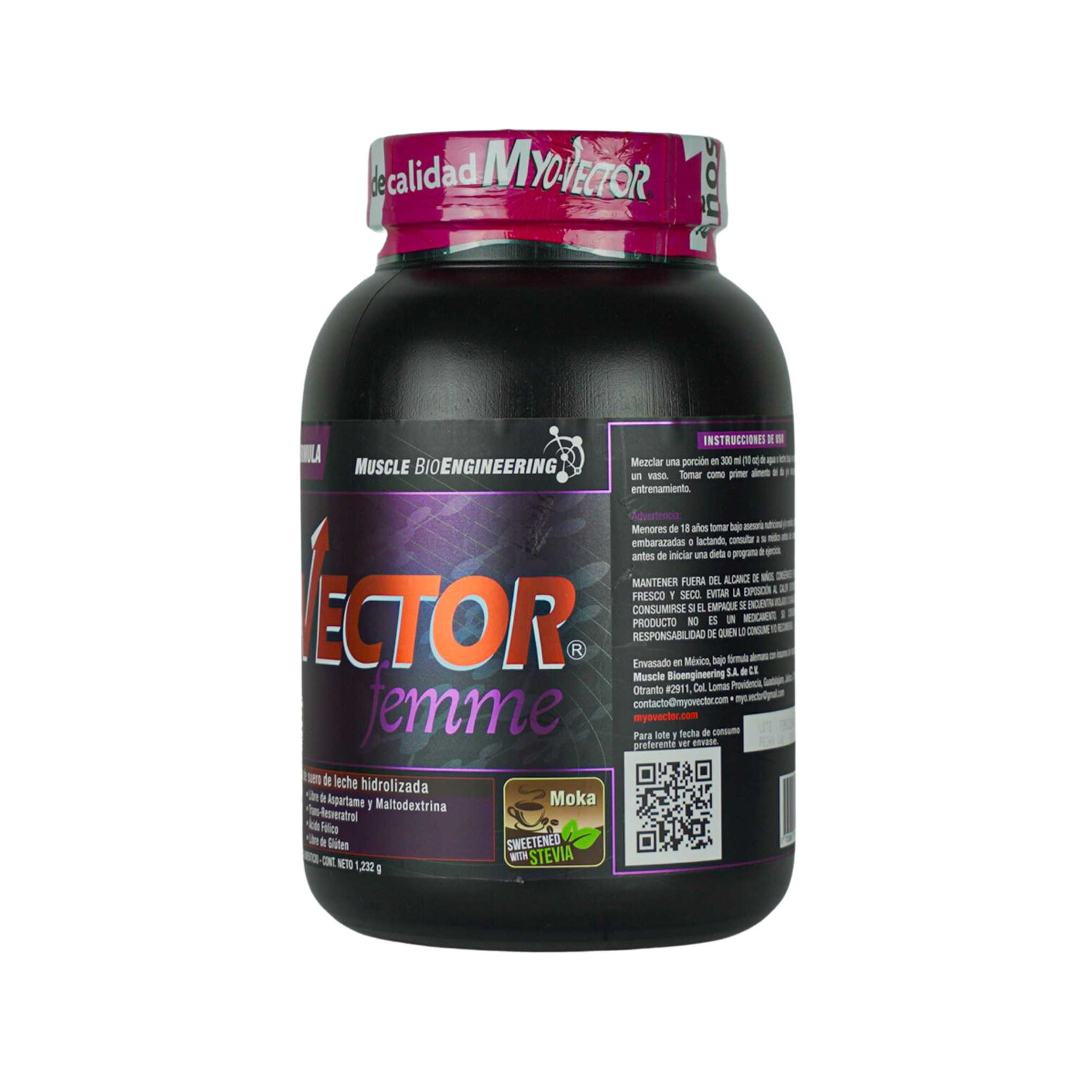 Myo Vector Femme, Cookies & Cream,100% Proteína de suero de leche hidrolizada, Enzimas digestivas, Colágeno hidrolizado, 80 calorías por servicio, 44 Servicios.	