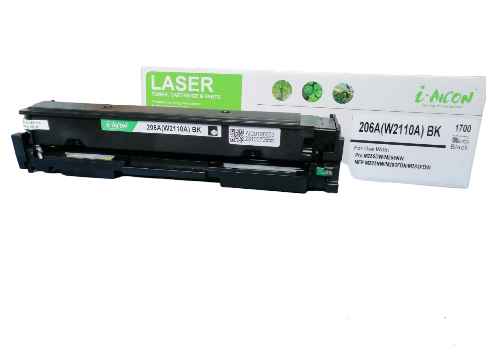 Cartucho tóner IAICON compatible para uso en W2110 A, color black (206 A), para uso en HP  Pro M255 A, M282 A, M283 A.