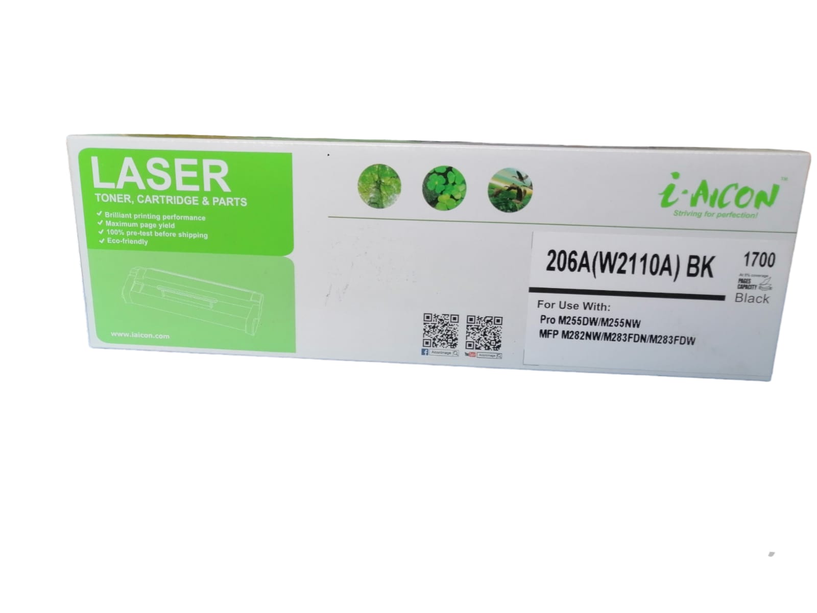 Cartucho tóner IAICON compatible para uso en W2110 A, color black (206 A), para uso en HP  Pro M255 A, M282 A, M283 A.