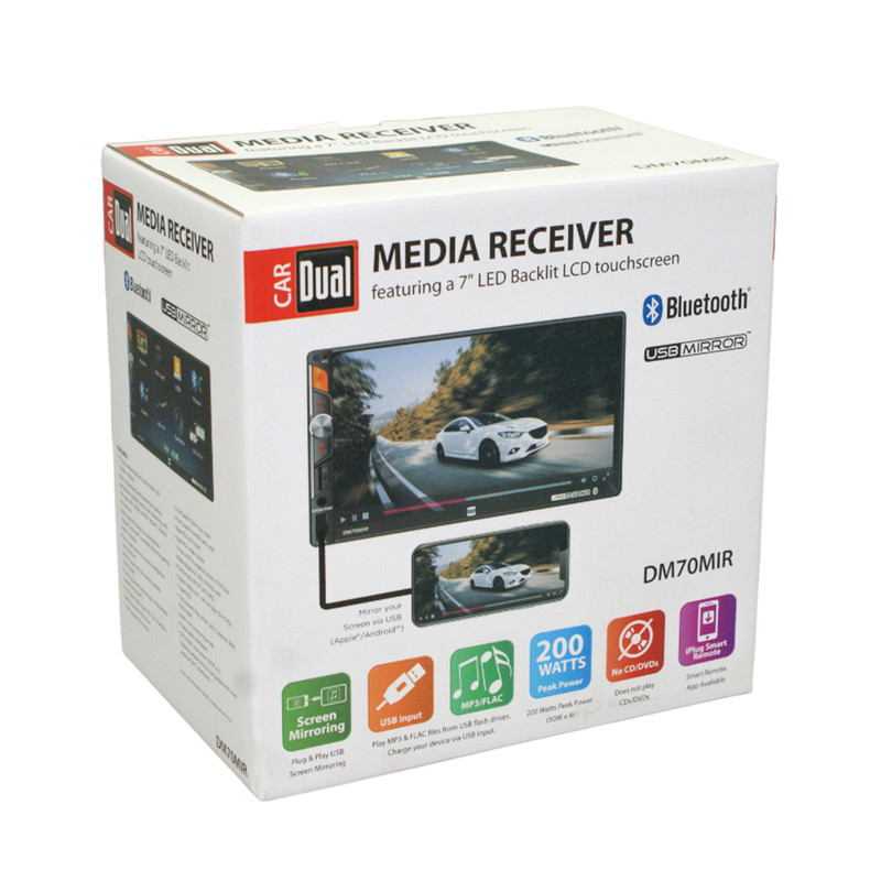 Autoestéreo de pantalla Dual DM70MIR 2 Din 7" Miror Link Usb/BT/SD