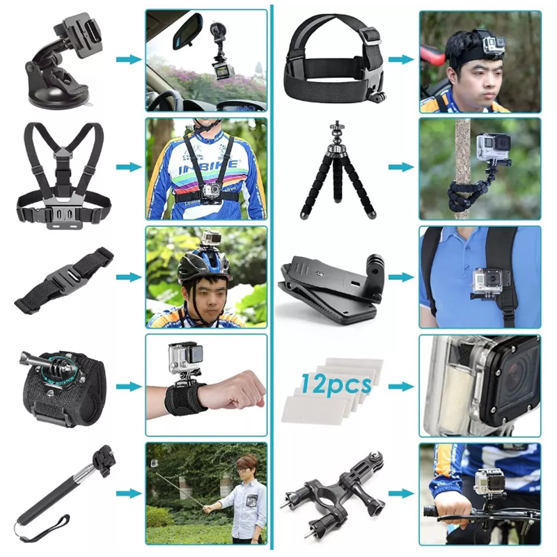 Kit De Accesorios Para Cámara De Acción 50 En 1
