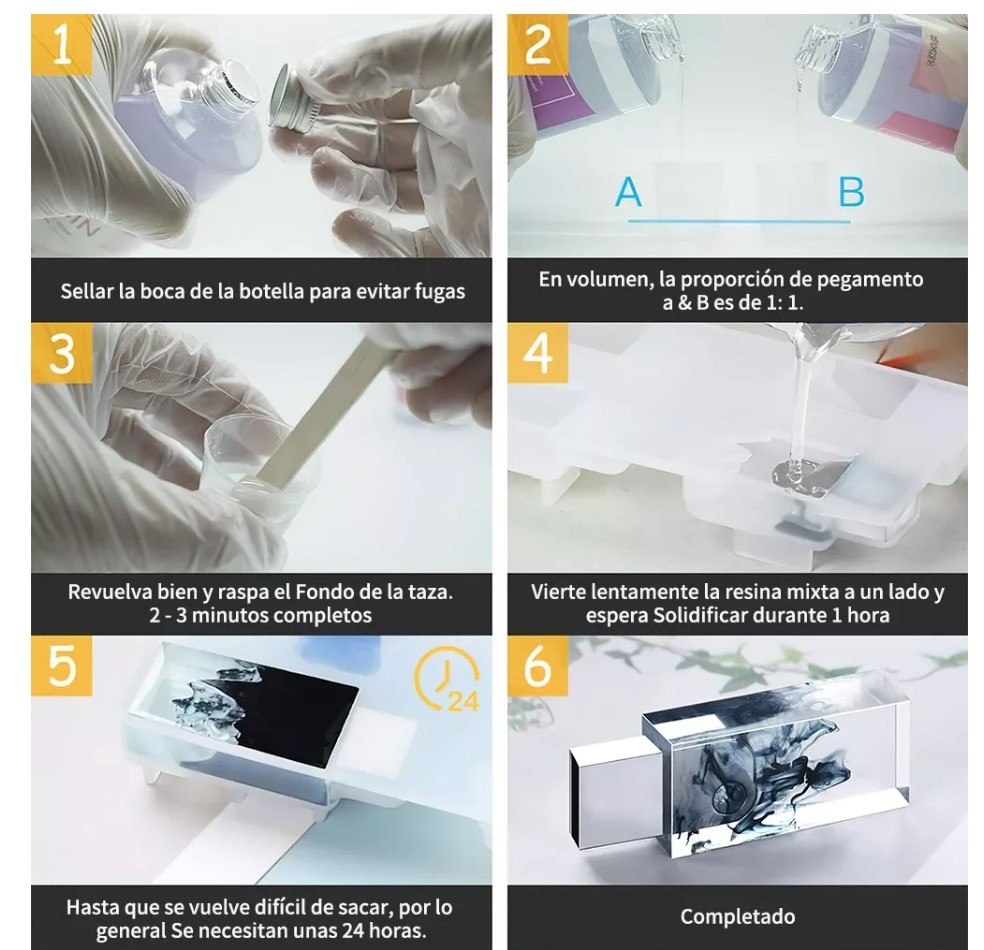 Pack Resina Epoxy AB Diy Manualidades T
