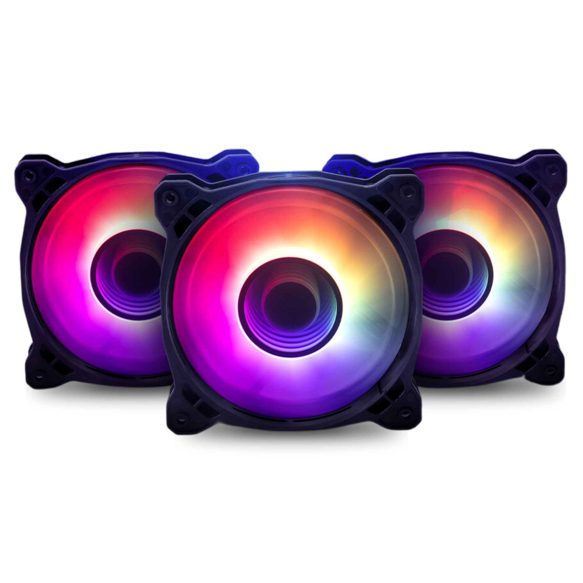 Kit de 3 Ventiladores de 120 mm Yeyian Typhoon, ARGB, para Gabinete, incluye controlador y control remoto