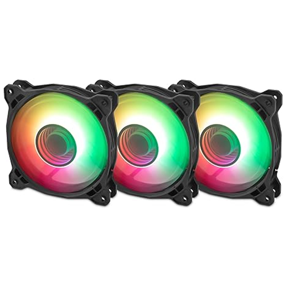 Kit de 3 Ventiladores de 120 mm Yeyian Typhoon, ARGB, para Gabinete, incluye controlador y control remoto