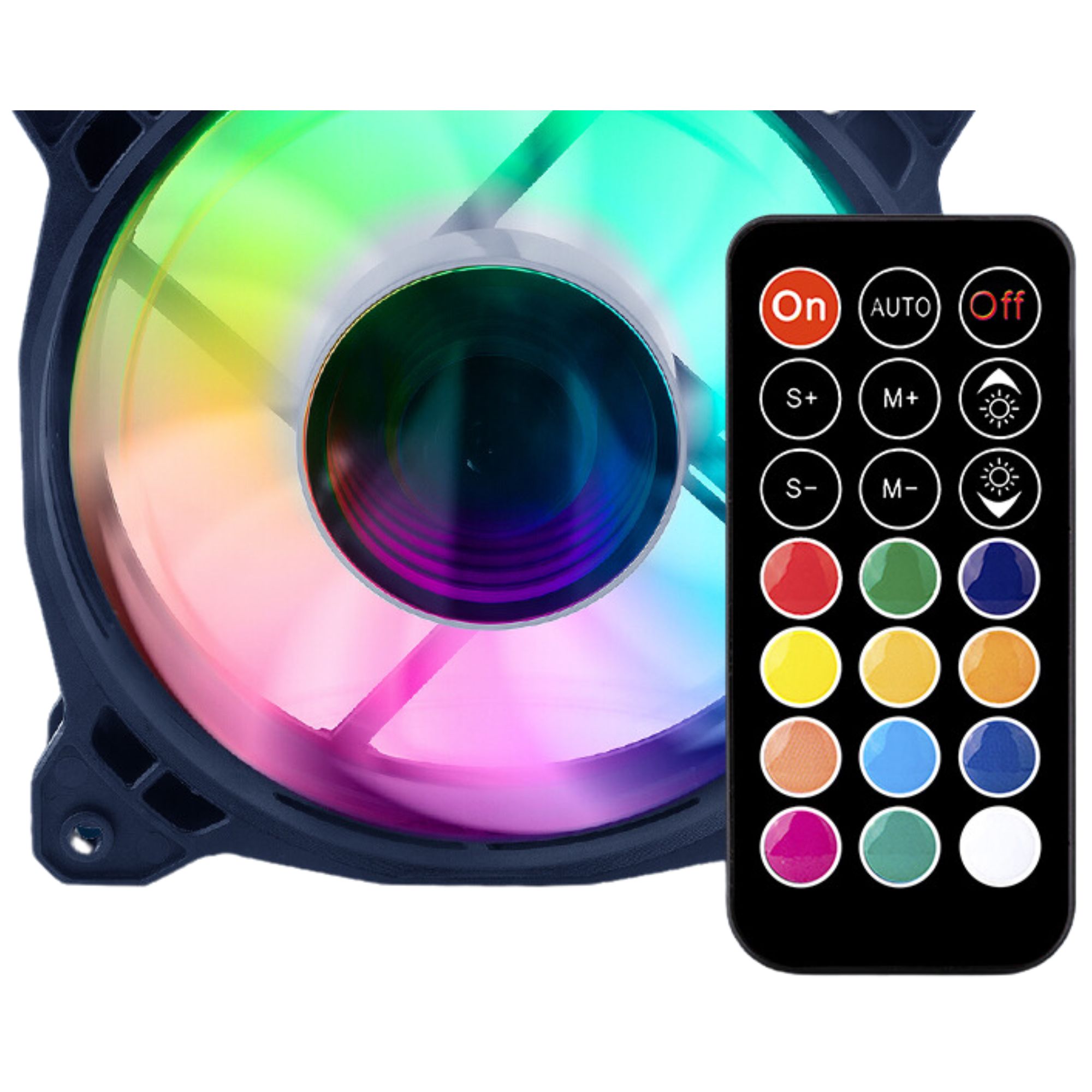 Kit de 3 Ventiladores de 120 mm Yeyian Typhoon, ARGB, para Gabinete, incluye controlador y control remoto